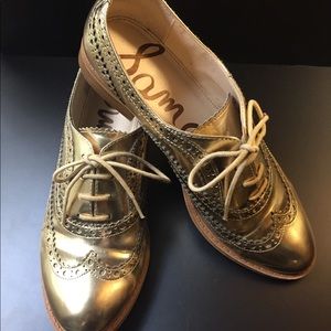Sam Edelman gold oxfords